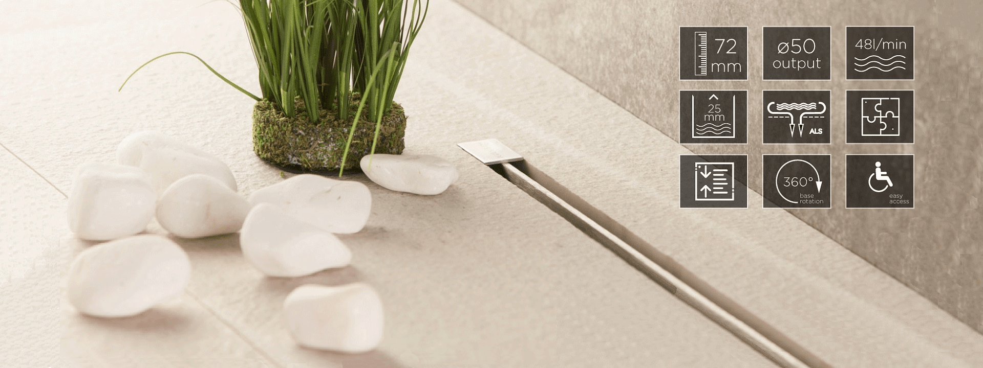 Линейный трап 1150 мм CONFLUO PREMIUM SLIM LINE 13100038 PESTAN  - Вид №6