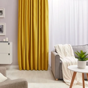 Штора на ленте Flame 250x300 см цвет желтый 84653390 STLM-2176133