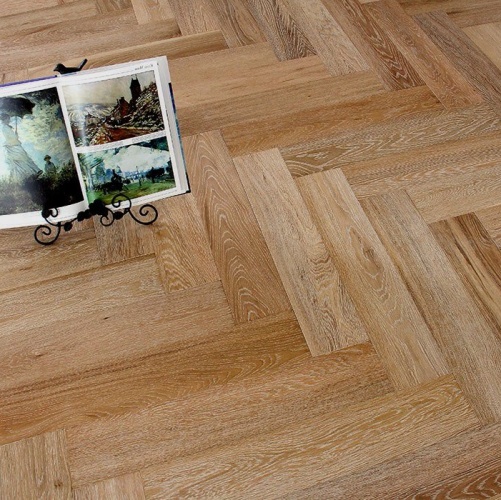 Паркет Ёлка Marco Ferutti Hermitage Беленый Дуб Любая на выбор с брашью (Текстурированная) 610х122 мм 2600700110 - Вид №1