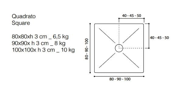 Квадратный акриловый поддон для душа TAMANACO ACRYLIC H3 ARCH-00078276 - Вид №3