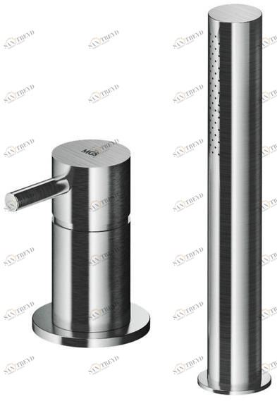 MGS Смеситель для ванны из нержавеющей стали на 2 отверстия с ручным душем Minimal sun-id-1473609