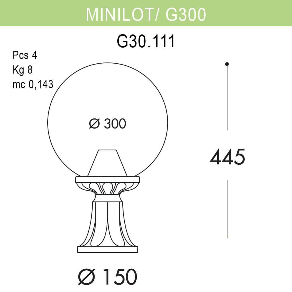 Уличный светильник Fumagalli Minilot/G300 G30.111.000.AXE27 FUMAGALLI MINILOT, G300 273187 Черный  - Вид №1
