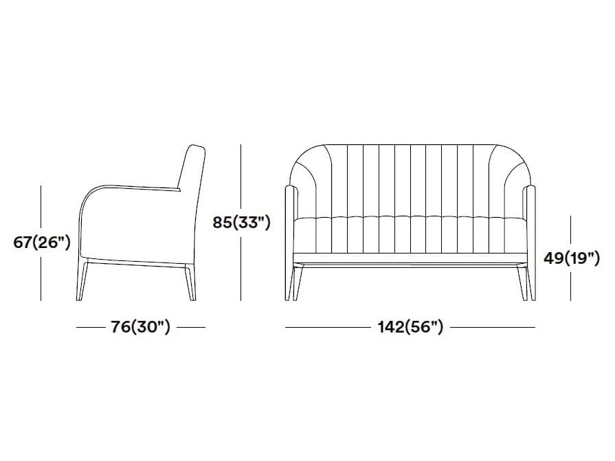 2-местный тканевый контрактный диван Tirolo ARCH-00099247 - Вид №2