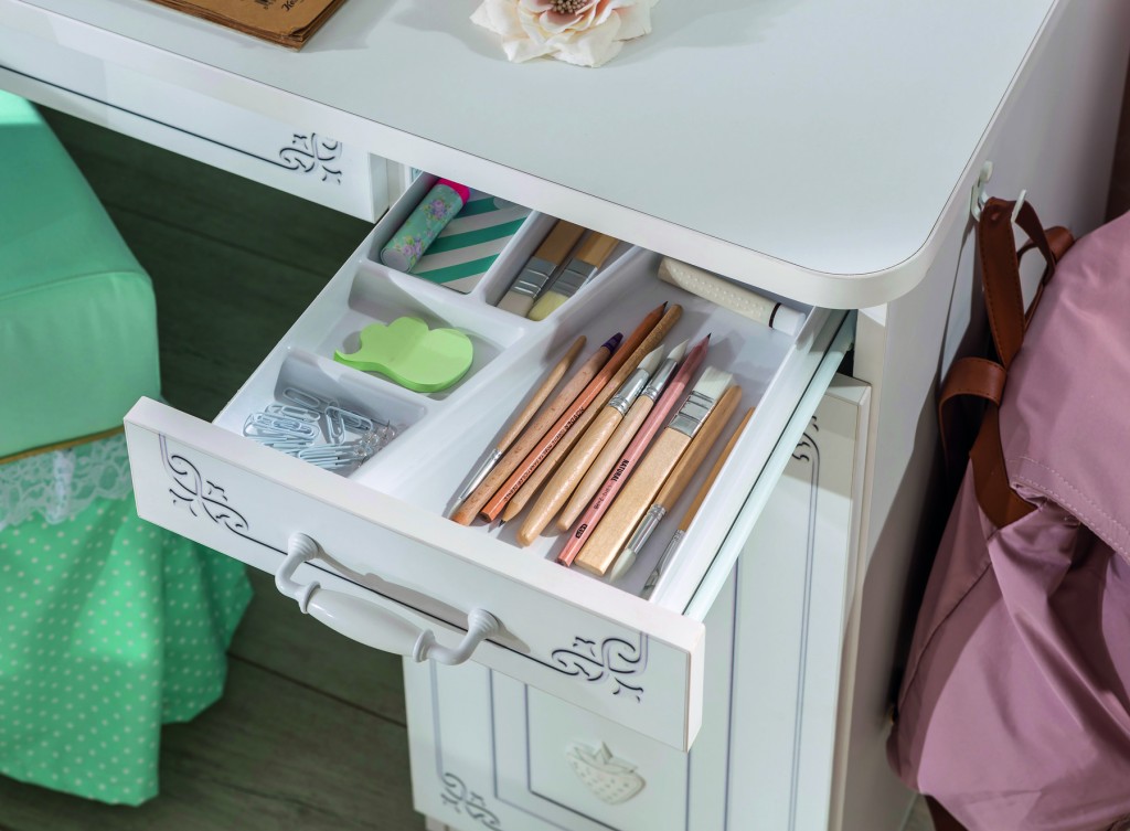 Письменный стол белый с ящиками и дверцей 113 см Selena CILEK SELENA 00-3832448 Белый Santreyd - Вид №2