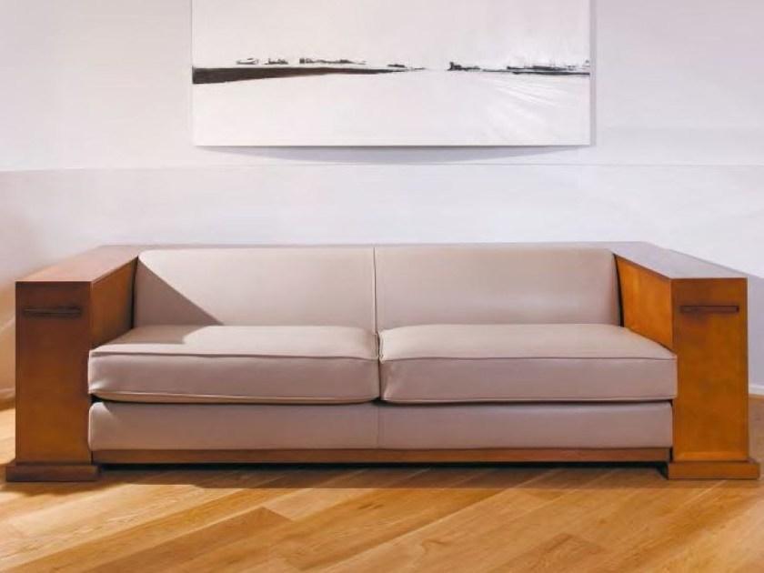 HUGUES CHEVALIER Кожаный диван в современном стиле с полкой для журналов Iconic sun-id-1421549 - Вид №1