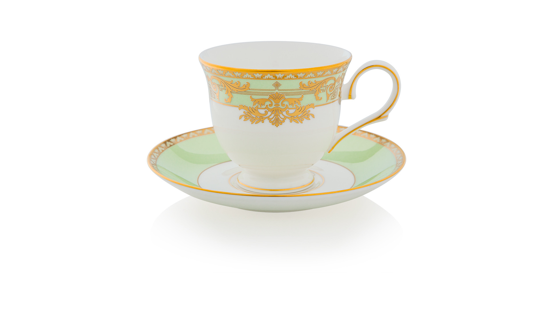 10665762 Lenox Набор из 2 чашек чайных с блюдцами Lenox "Рококо,Маркеса" 180мл Фарфор костяной  - Вид №1