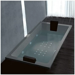 Ванна Gruppo treesse Quadra 181 ATC-V071Q-DX-SE серая с гидромассажем и аэромассажем прямоугольная встроенная правая