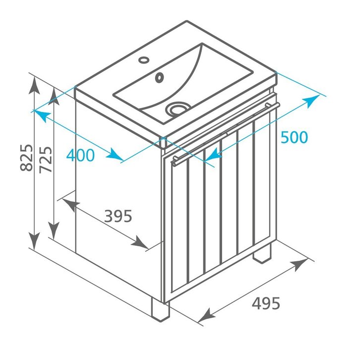 AMU50W1M95K Milardo Amur Тумба Amur 50 см Россия - Вид №3