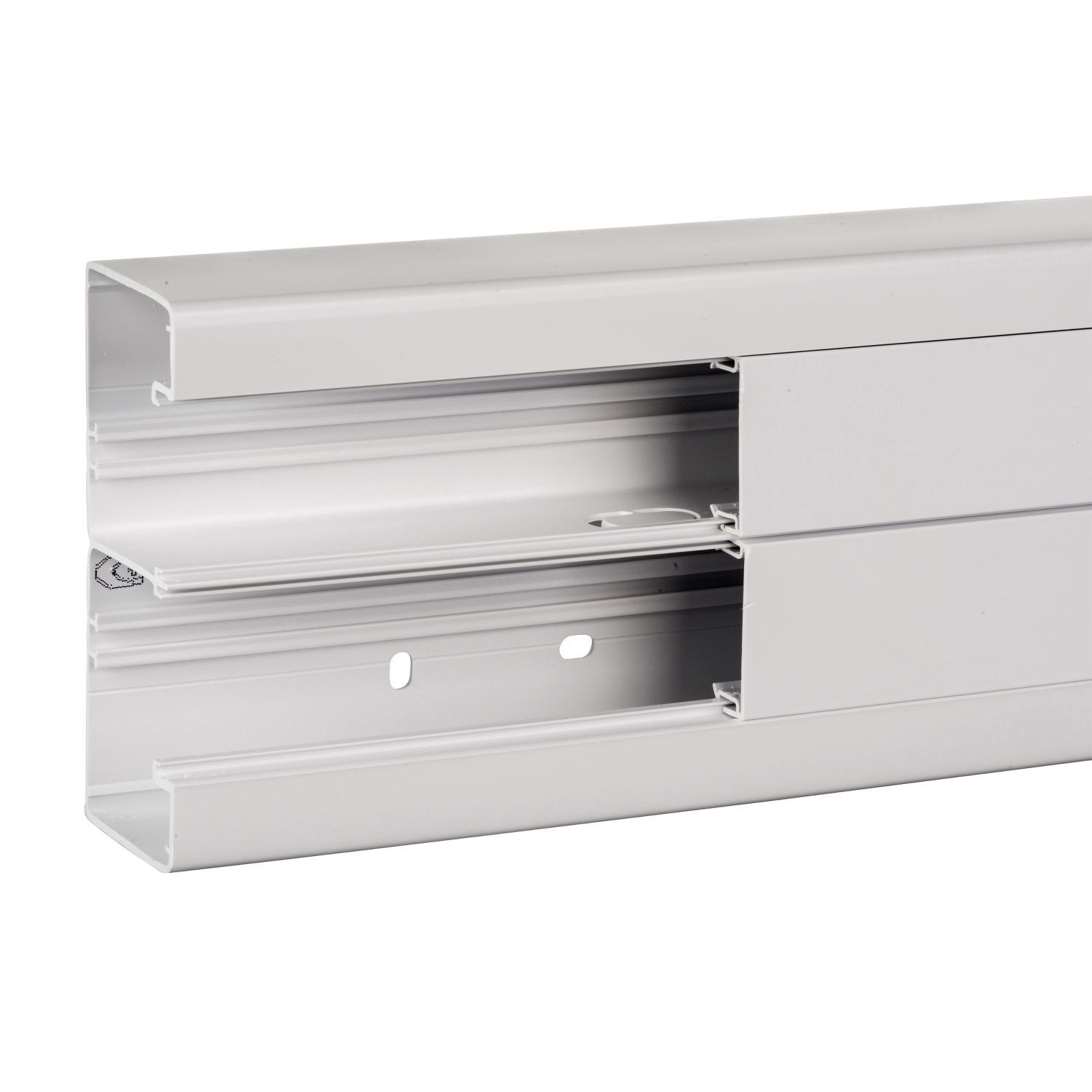 ISM10300P КОРОБ 2Х СЕКЦ.140Х55 С КРЫШ. ПВХ RAL9003 Schneider Electric Электромонтажная система OPTILINE 45 