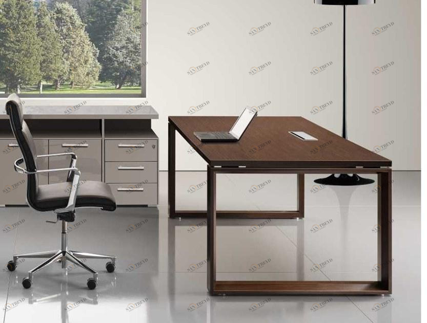 Bralco Прямоугольный лакированный деревянный письменный стол в современном стиле Arche sun-id-1458418