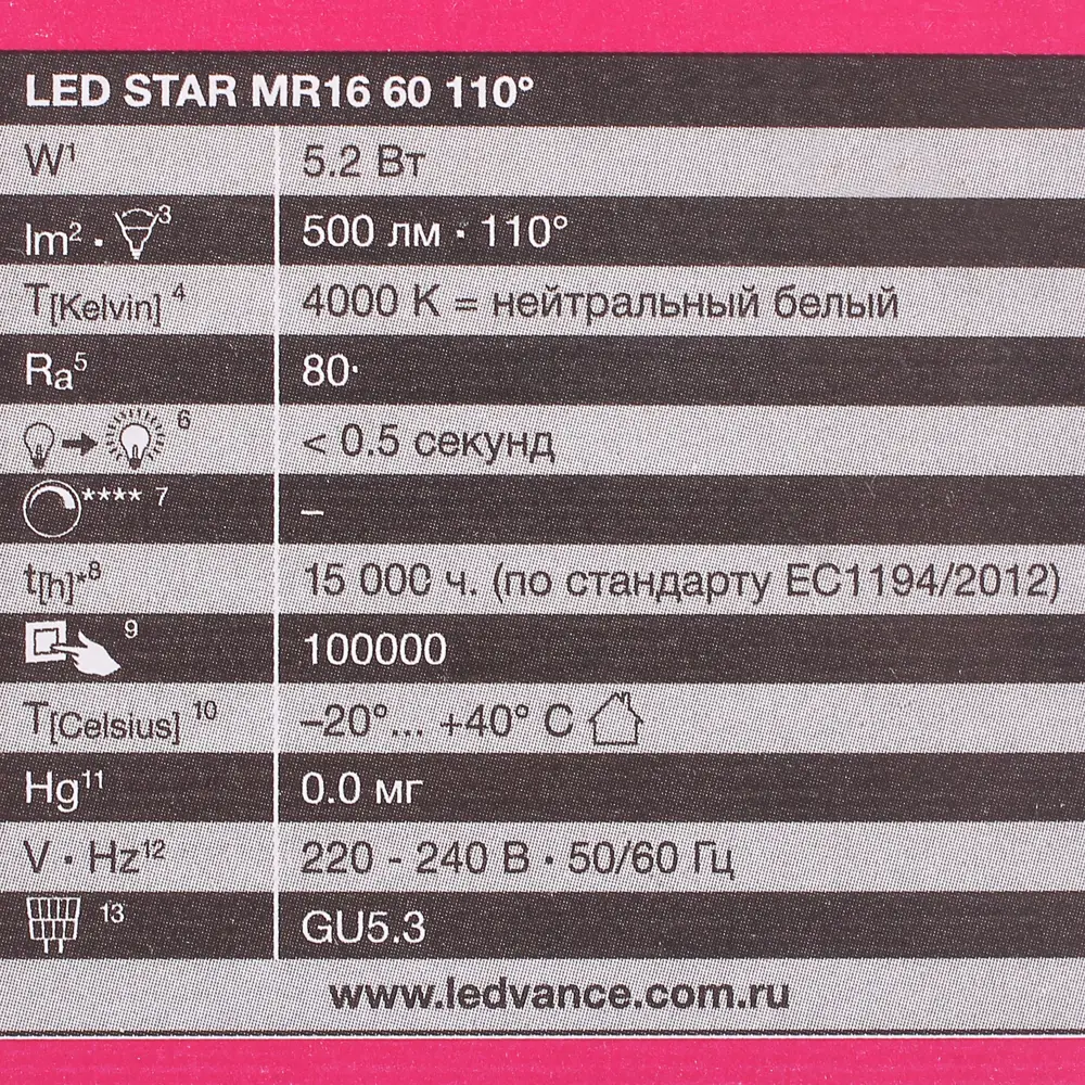 Лампа светодиодная Osram GU5.3 5.2 Вт 500 Лм свет холодный белый матовая колба 81979088 STLM-2186649  - Вид №2