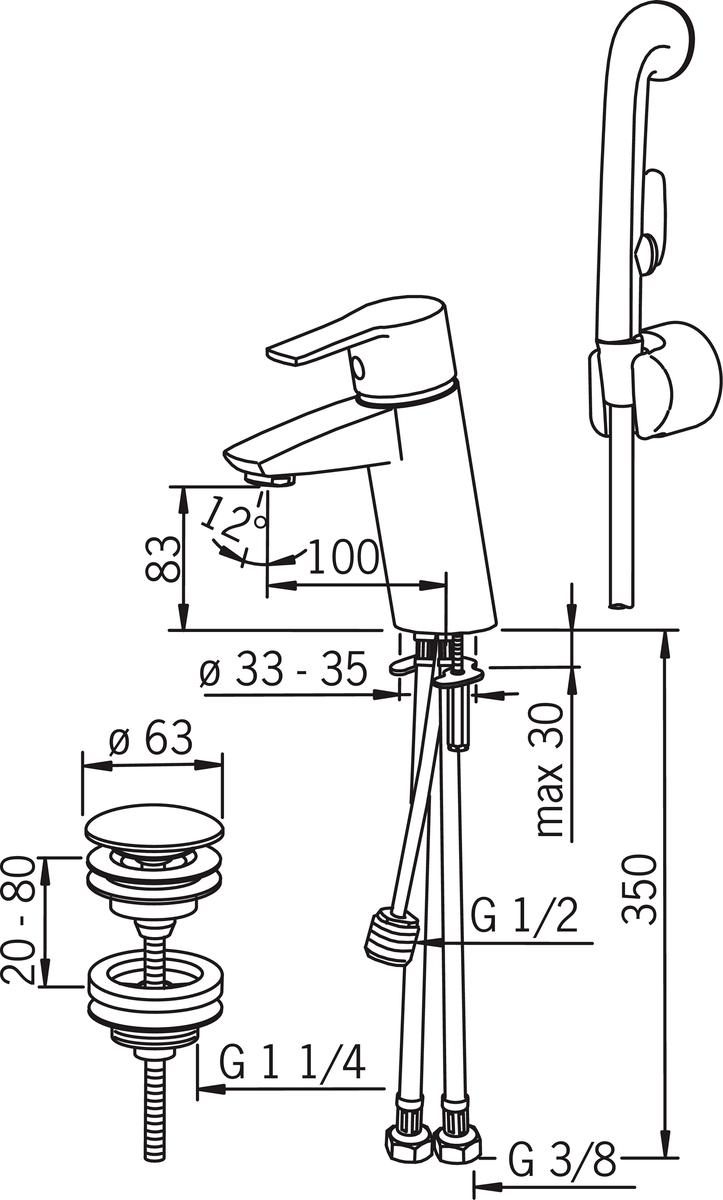 Oras 2808F Смеситель для умывальника 2808F Cubista Хром  - Вид №3