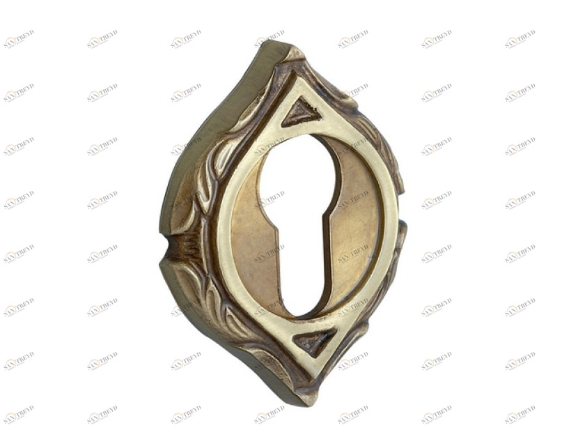 0EY073.000.43 Накладка с каплевидным вырезом европрофиля Сатинированное старое золото 24К Mestre 