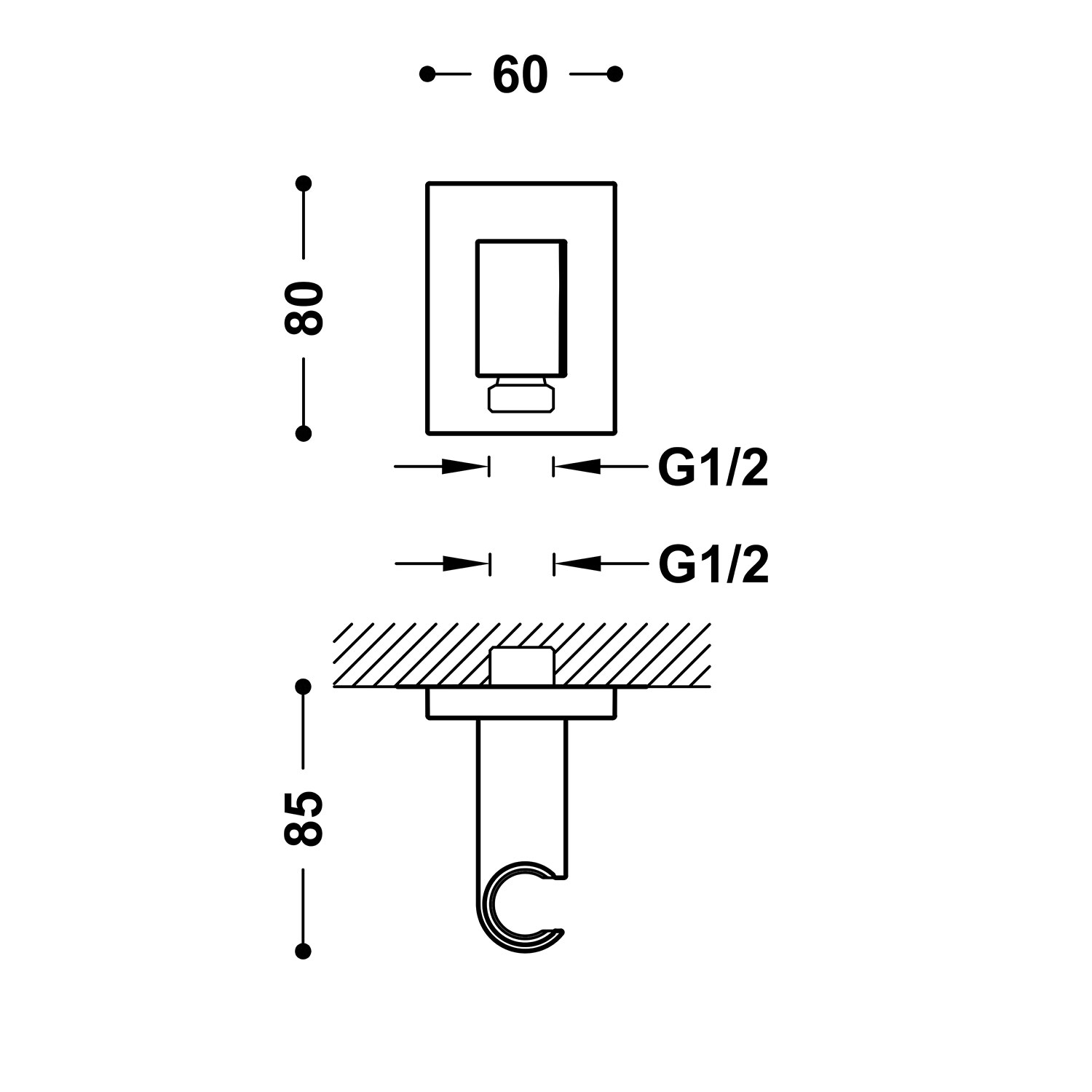 Стационарная опора с подачей воды для ручного душа и шланга-20718221OM TRES RICAMBI - Вид №1