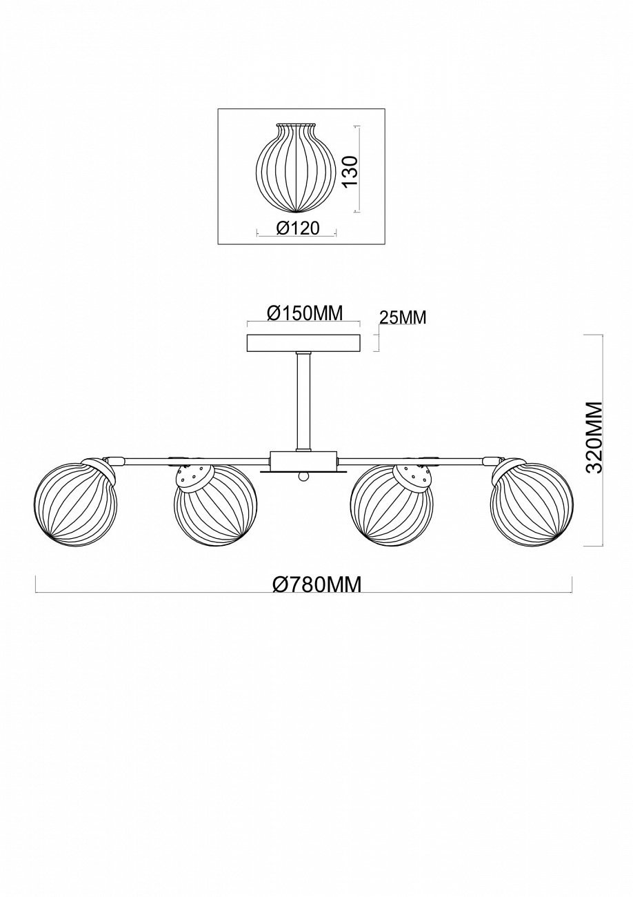 Люстра подвесная латунная Daisy 08BS FREYA MODERN 00-3956395 Золото - Вид №1