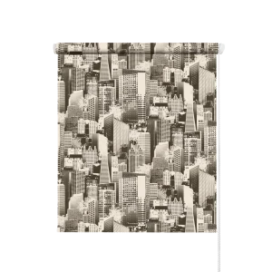 Штора рулонная Мегаполис 80x160 см черно-бежевая 89337088 STLM-2155868