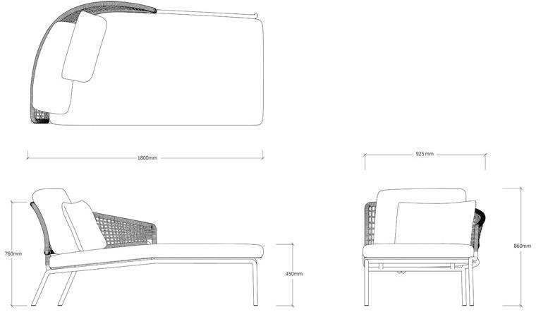 TRIBÙ Мягкая садовая кушетка Ctr 01104/01103 - Вид №6