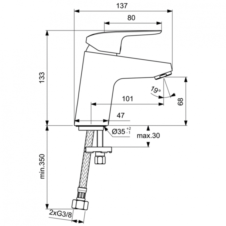 B1710AA Смеситель для раковины Ideal Standard CERAFLEX  - Вид №5