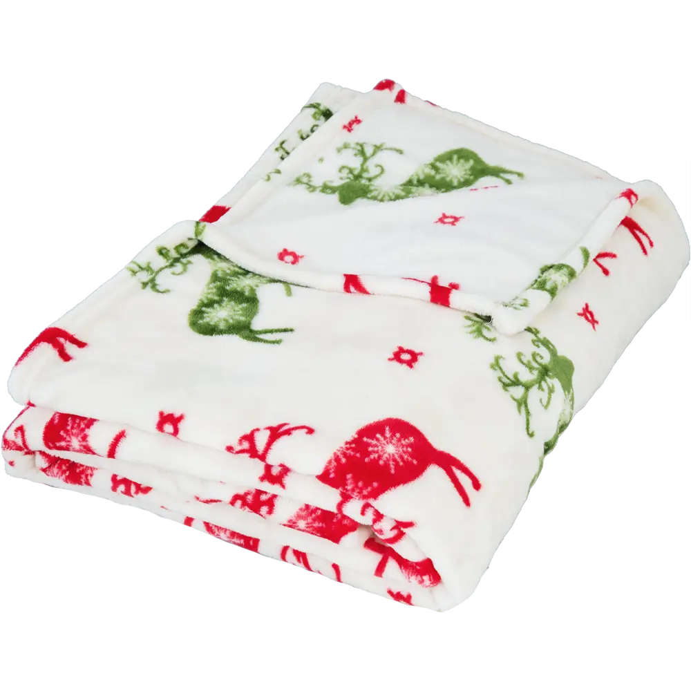 Плед "Олени и снежинки" 180x200 см фланель цвет мультиколор Santreyd нет STLM-2121827 - Вид №2