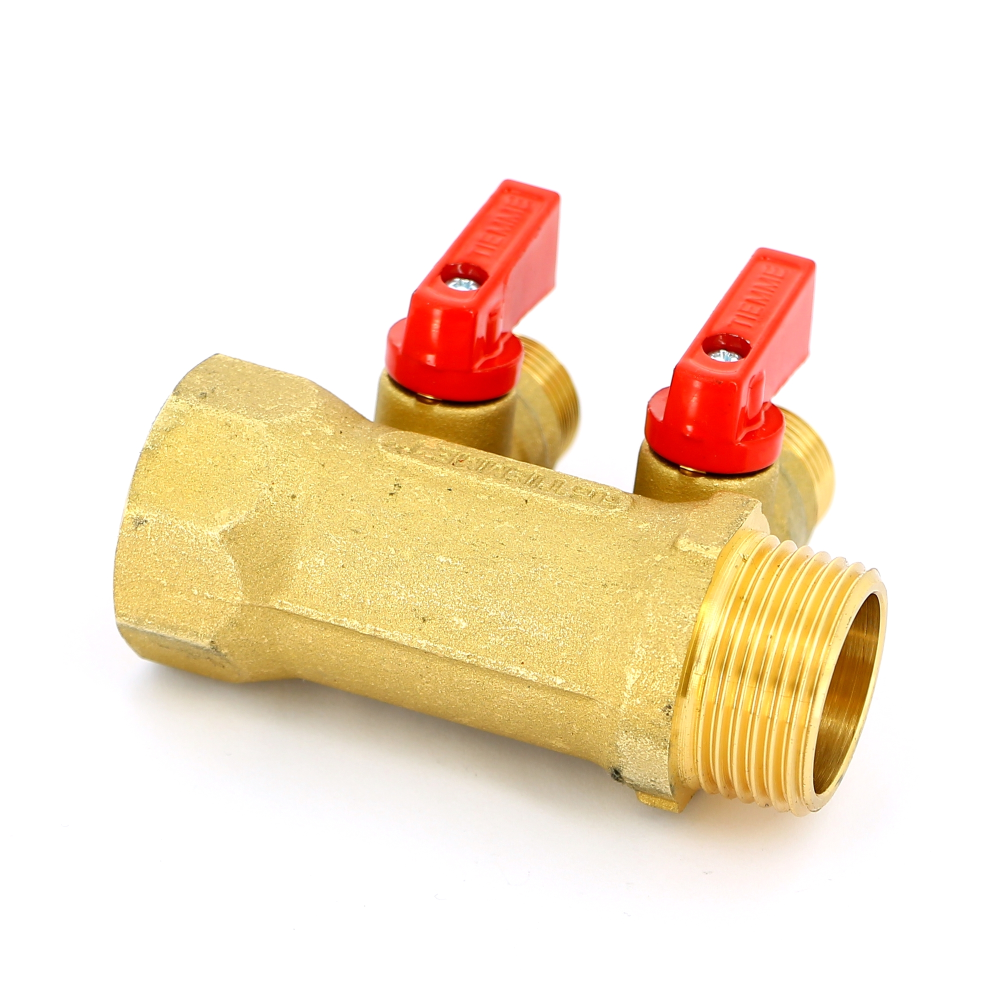 Коллектор НВ 1" с кранами TIEMME 2 выхода 1/2"Н 36мм 1820006 - Вид №3