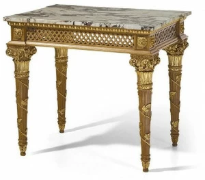 OAK Прямоугольный журнальный столик из дуба с мраморной столешницей Galleria