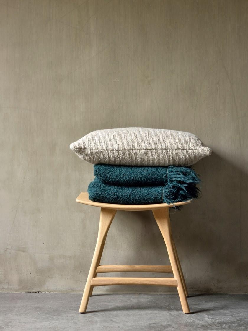 Ethnicraft Однотонный плед из ткани Mystic ink 21072 - Вид №4