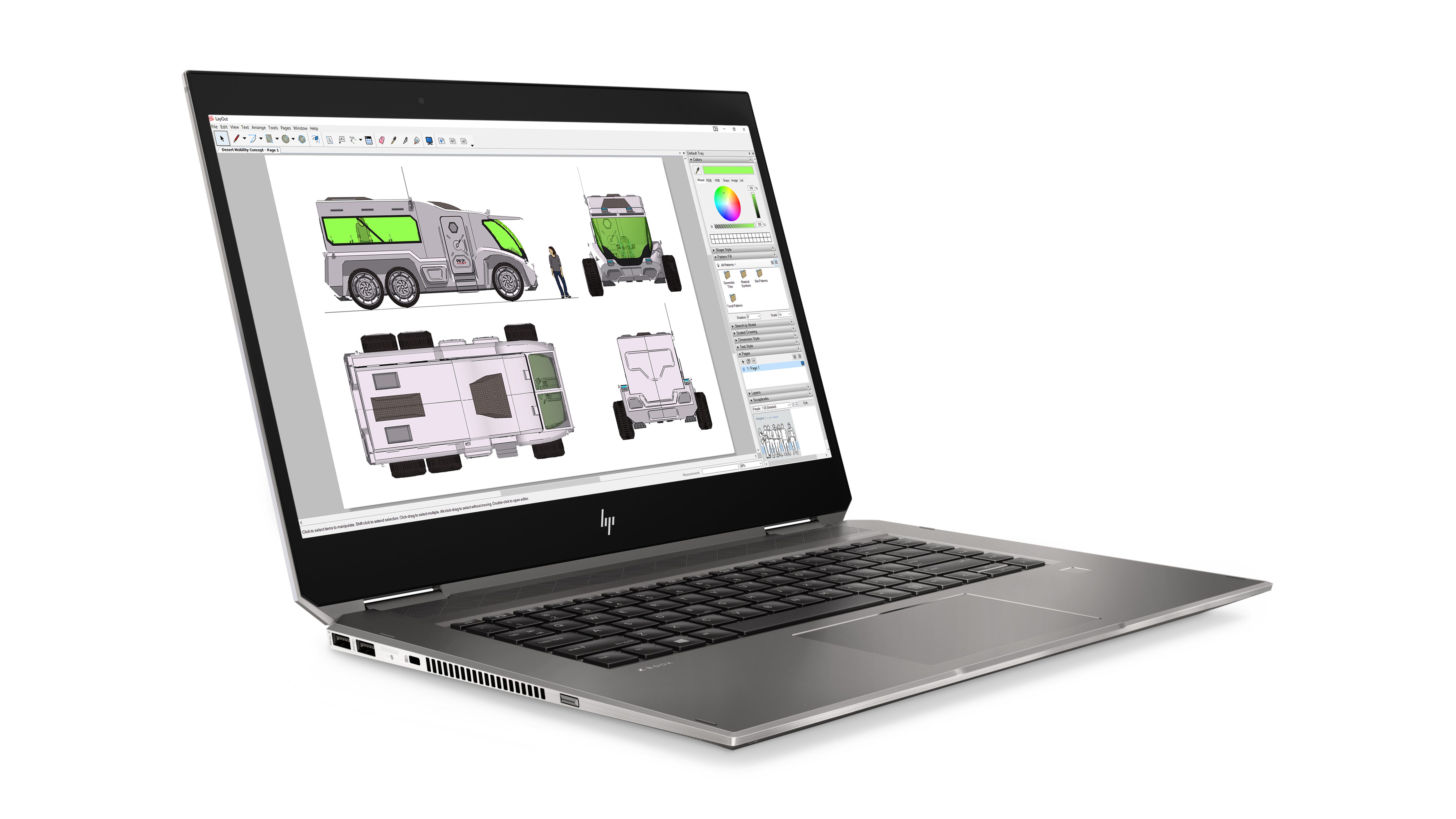 6TW47EA#ACB zbook x360 studio g5 15.6"(3840x2160)/touch/intel core i9 9880h(2.3ghz)/16384mb/512ssdgb/nodvd/ext:nvidia quadro p2000(4096mb)/war 3y/2.26kg/silver/w10pro + no pen HP Santreyd  - Вид №1