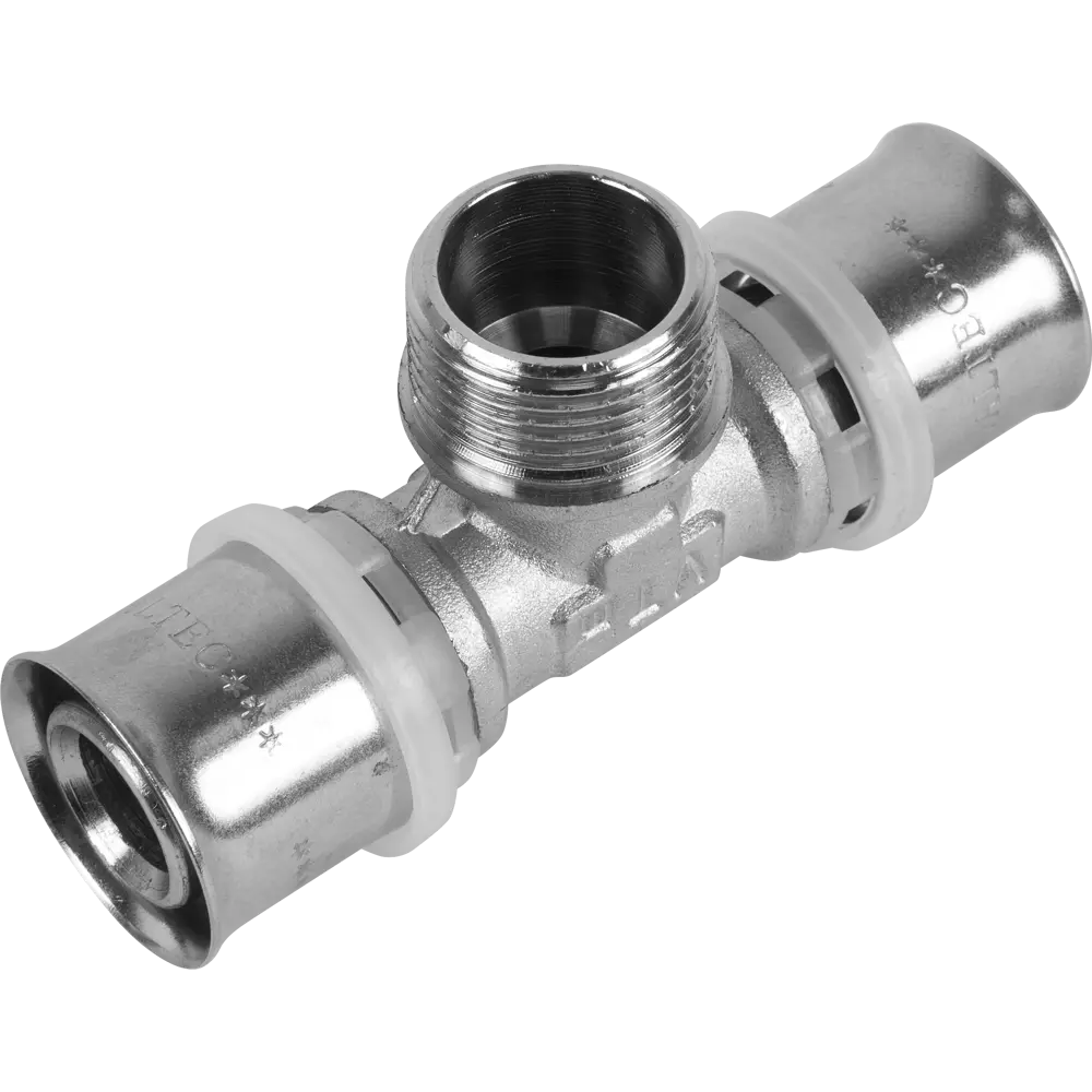 Тройник комбинированный Valtec 26x3/4"x26 мм НР никелированная латунь VTM.233.N.260526 STLM-2014953
