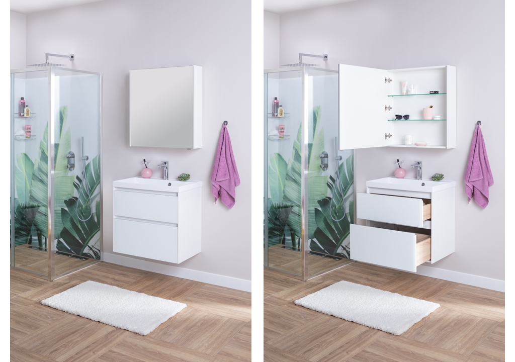 Мебель для ванной Aquanet Гласс 70 белый 00240464 - Вид №7