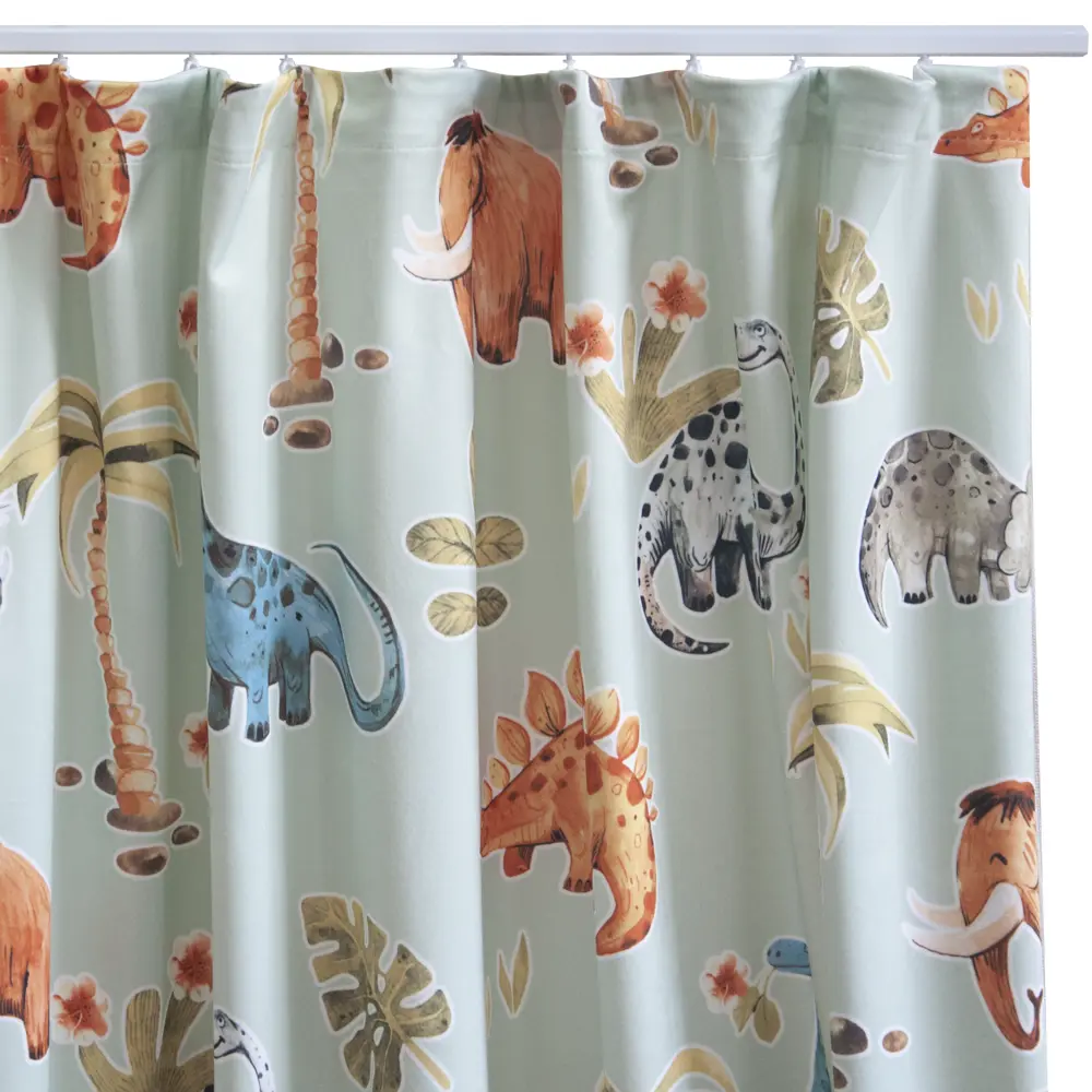 Штора на ленте Динозавры 140x260 см цвет зеленый SEASONS STLM-2107277 - Вид №3