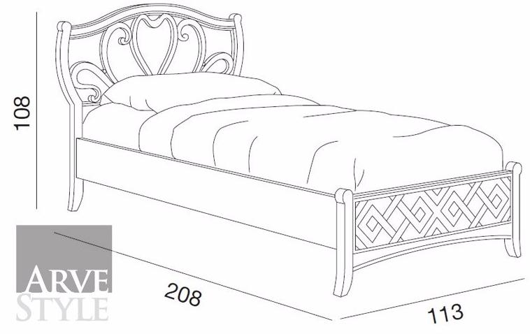 Arvestyle Односпальная кровать из массива дерева Naima Sl-0518 - Вид №1