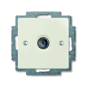 ТВ-розетка оконечная встраиваемая ABB Basic 55 шлейф, цвет белый 14303045 STLM-2056018