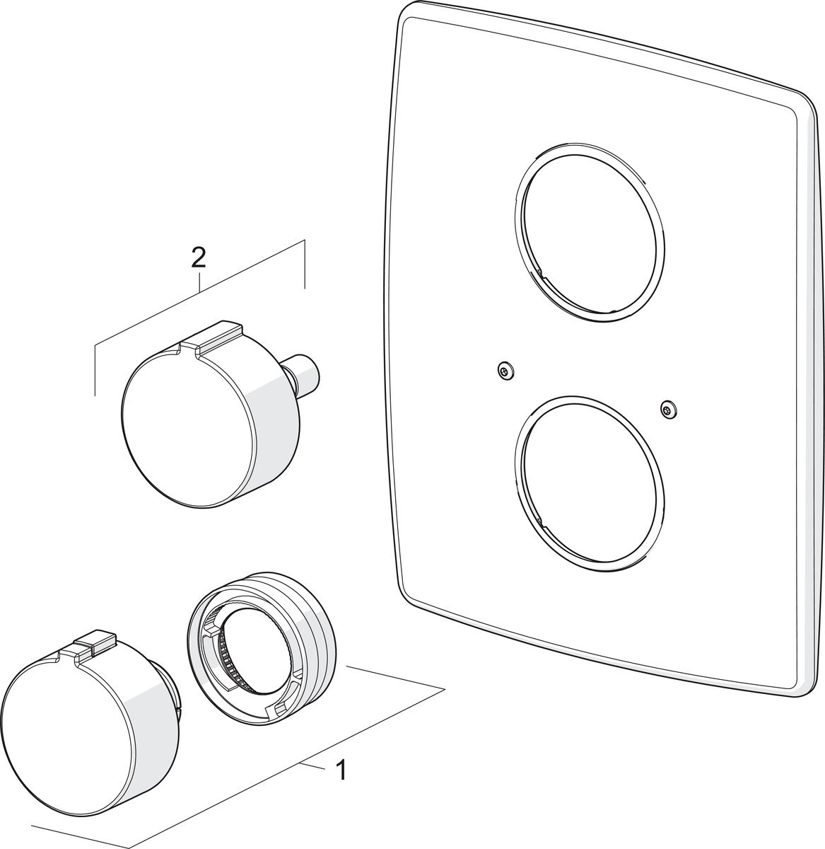 Oras 2888 Панель смесителя для ванны и душа 2888 Cubista Хром  - Вид №4
