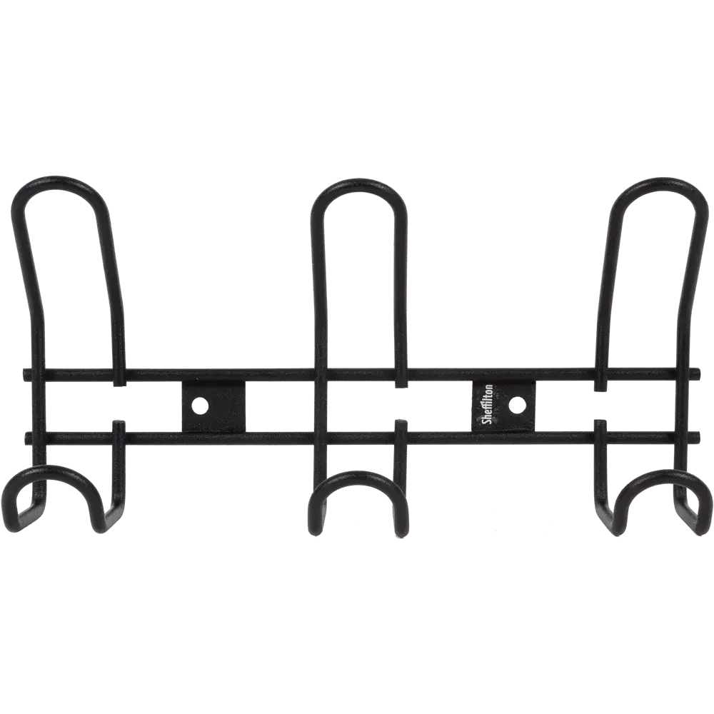 Вешалка настенная SHT-WH14-3 26.5х13 см, металл, цвет чёрный муар Sheffilton STLM-2032566 - Вид №1
