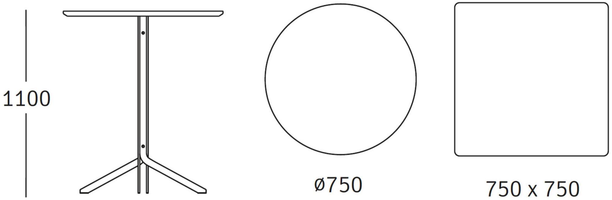 ROSSIN Высокий стол с основанием 4 звезды Tonic metal sun-id-1362519 - Вид №1