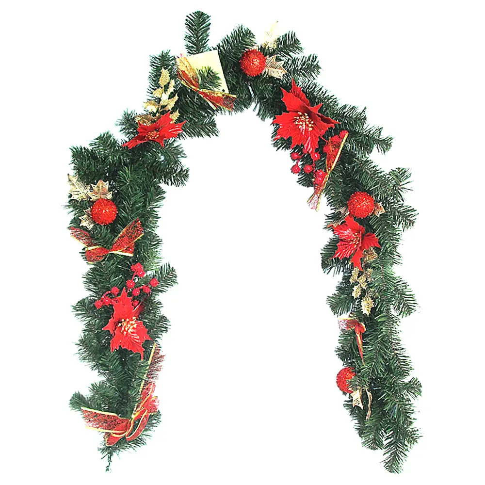 Гирлянда красная 182 см с цветами, шарами и бантами Santreyd STLM-2100978