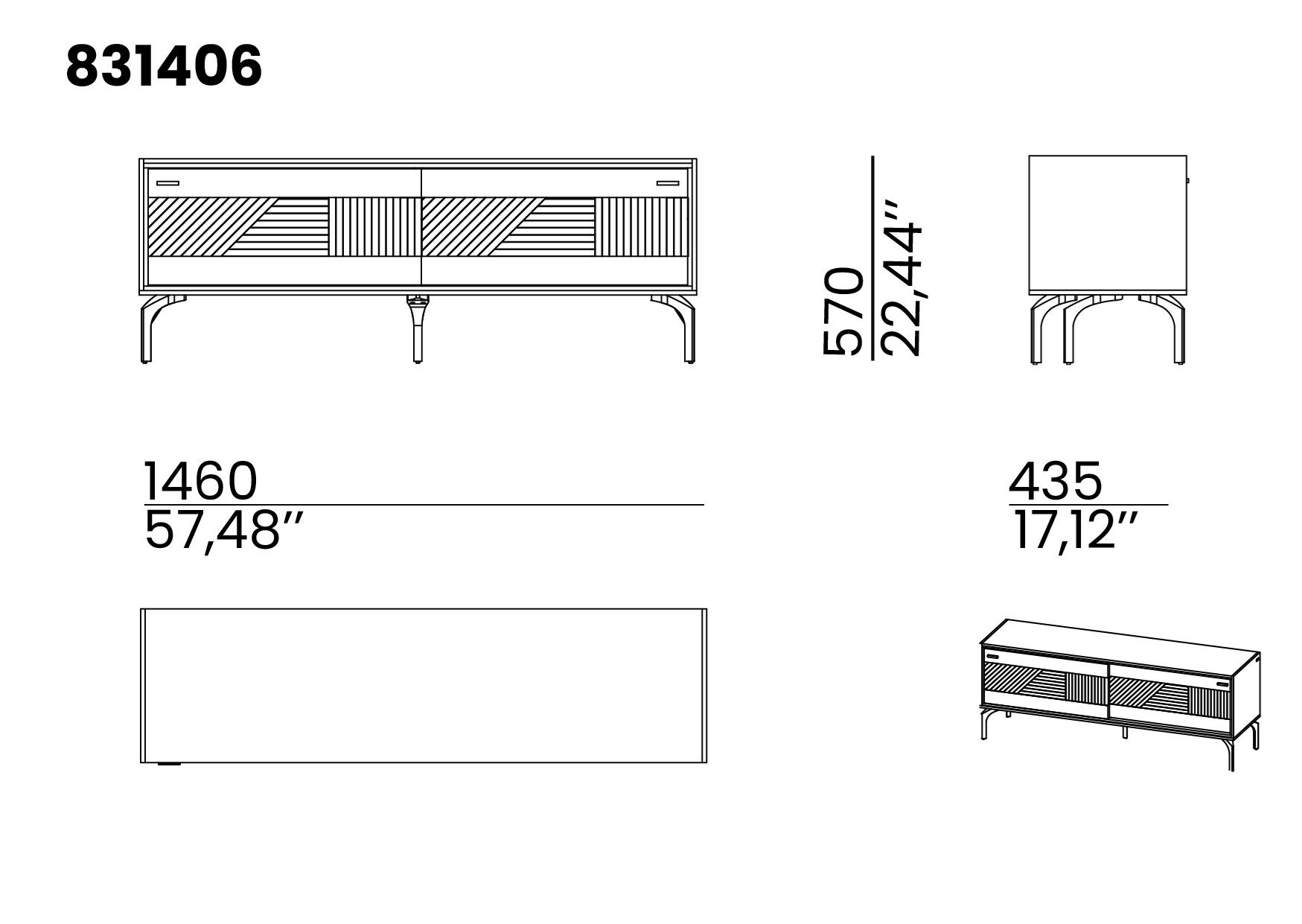ТВ шкаф с раздвижными дверями animovel Santana ARCH-00028274 - Вид №5