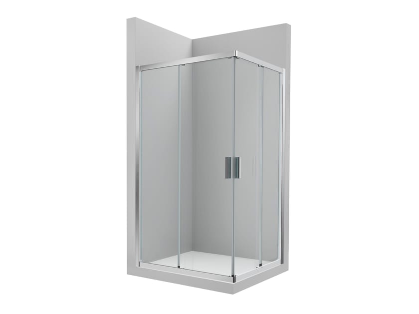 Стеклянная угловая душевая кабина с раздвижной дверью Roca L2 M165090 ARCH-00071239