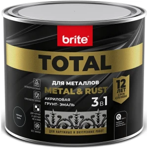 Грунт-эмаль 3 в 1 Total цвет черный 2 л