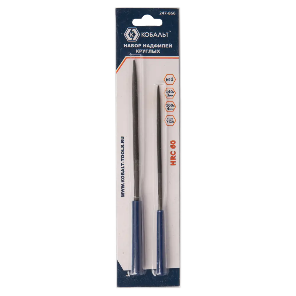Набор надфилей круглых КОБАЛЬТ 247-866, 2 шт. - профессиональная обработка металла 89374051 STLM-1448808 - Вид №2