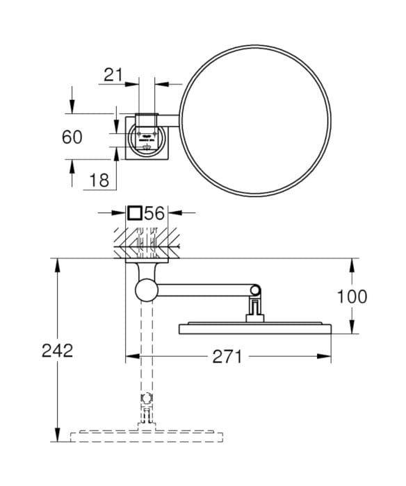 Настенное круглое увеличительное зеркало Grohe Allure New ARCH-00026883 - Вид №3
