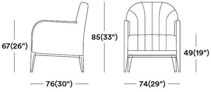 Tirolo Кожаное кресло с подлокотниками Parigi 038 p - Вид №2