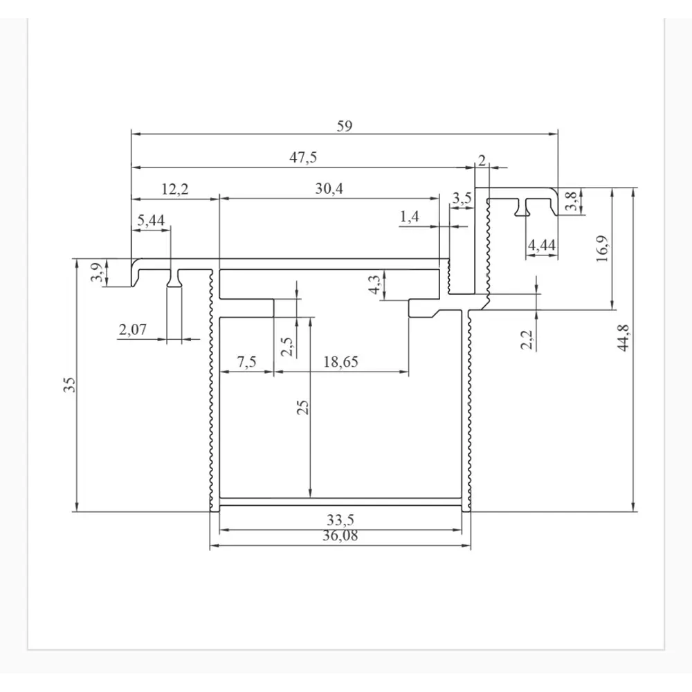 Дверная коробка Invisible 2500x65x35 мм правая прямой цвет хром (2.5 шт.) 89461466 STLM-2144643 MARKEEVDOORS  - Вид №1
