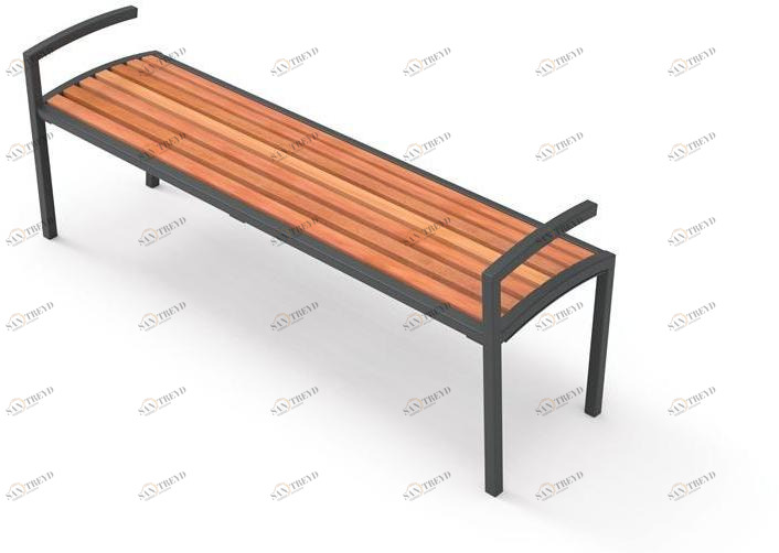 City Design Скамья из дерева с подлокотниками без спинки Camilla Camilla - pwb