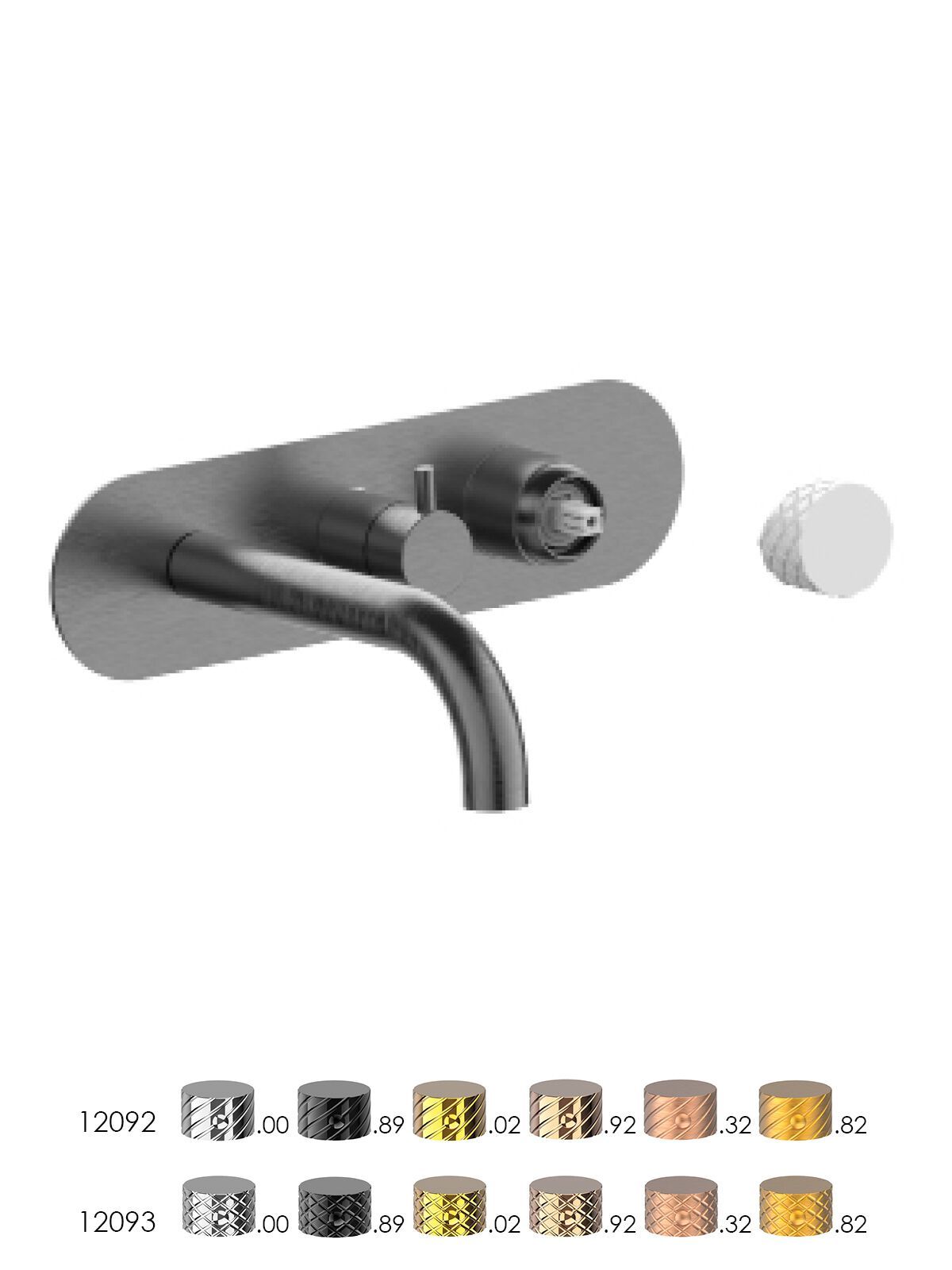 Настенный смеситель для ванны с 3 отверстиями и переключателем Rubinetterie Frattini отдельная эстетика ARCH-00070781 - Вид №4