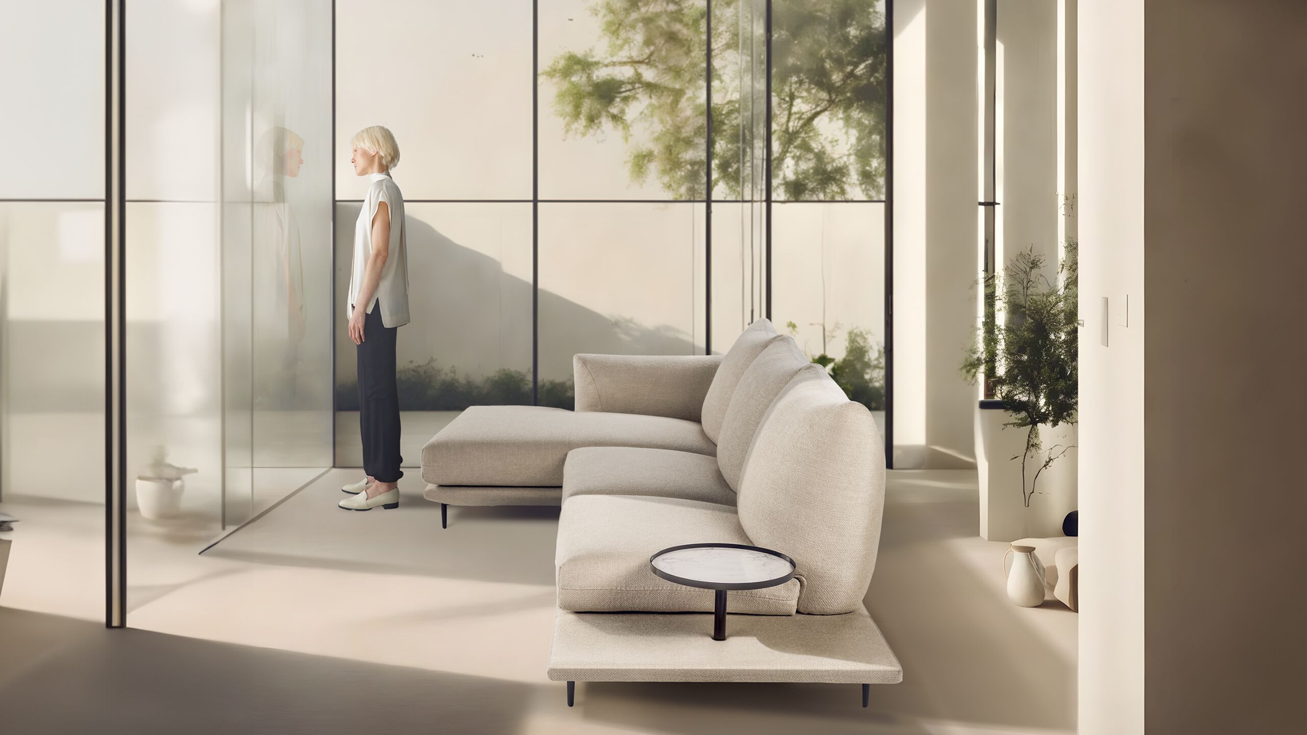 Модульный тканевый диван с полуостровом Calia Italia Superior ARCH-00143785 - Вид №2