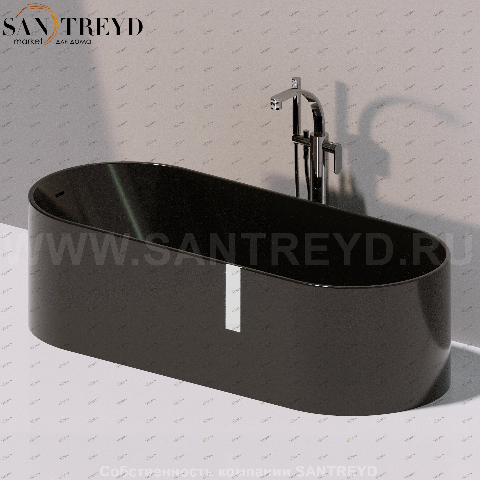 Flaminia OVAL Ванна свободностоящая черная OV170.9017 Ceramica Flaminia OV1709017