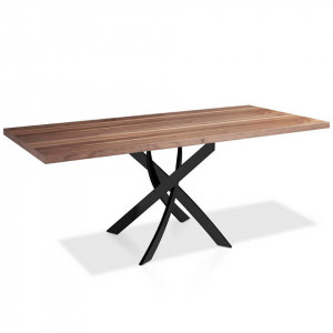 094942 Стол обеденный прямоугольный орех 180x95 ножки черные Angel Cerda F2133