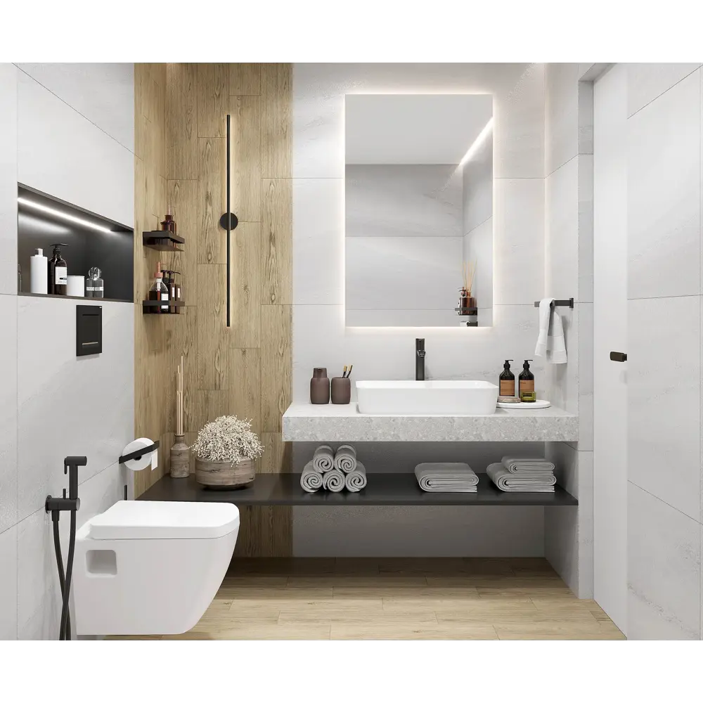 Глазурованный керамогранит Ceradim Urban Dazzle Bianco 60x120 см 1.44 м² лаппатированный цвет белый 89457843 STLM-2061288 - Вид №4