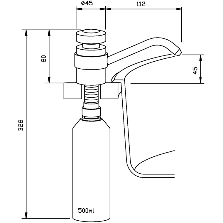 923151 Настольный дозатор мыла из хромированной латуни WP193 WAGNER_EWAR A-LINE Wagner Ewar  - Вид №1